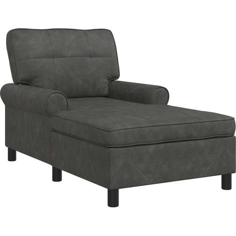 Chaise Lounge with Cushion Black 91 x 157 x 91 cm Faux Leather vidaXL
