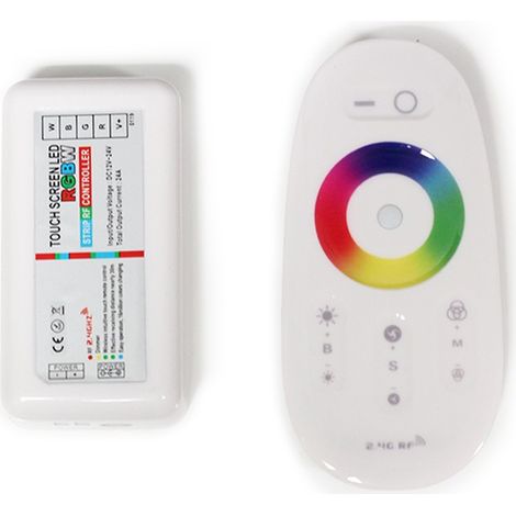 Contrôleur/télécommande radio pour ruban LED 12V RGBW (1/4)