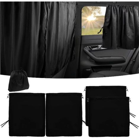 Curtain of separation of Car with Self-adhesive Magical Removable by-sun rear/side for Camping/SUV/Car private, Accessories of Camping Black (1/5)