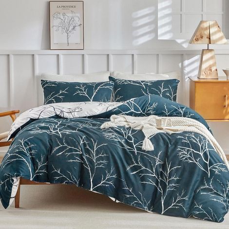 Bettwäsche-Set 3-teilig Super King 260x220 cm mit botanischem Muster
