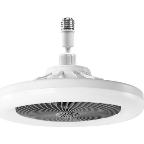 Deckenventilator mit Licht, geräuscharmer Deckenventilator, dimmbare LED-Deckenleuchte E27, 3 Geschwindigkeitsstufen, Timer (Grau) [Energieklasse A] (1/5)
