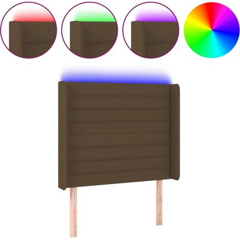 Maison Exclusive - Testiera a LED Marrone Scuro 83x16x118/128 cm in Tessuto (1/5)