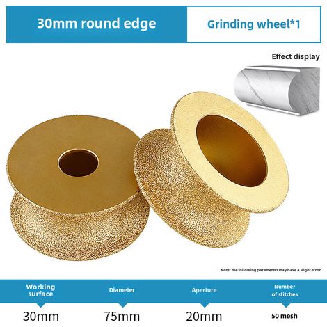 Meule à meuler semi-circulaire pour pierre, marbre, quartz, carrelage, brasage, diamant, disque de meulage pour meuleuse d'angle (épaisseur de meulage 30 mm) (1/5)