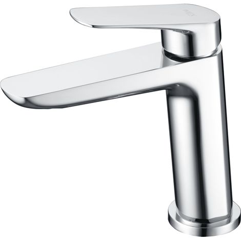 Rubinetto del lavabo a monocomando  Modello BELGIO  Bocca bassa  Colore grigio finitura cromata [IMEX®]