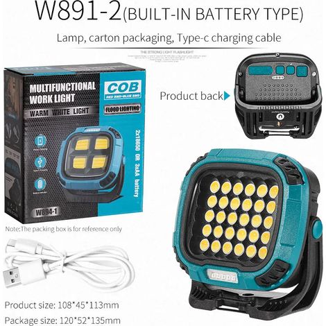 Lampe torche LED rechargeable - Batterie externe portable - Camping - Étanche - Longue portée