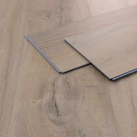 ML-Design Pavimento Vinilico in PVC per Interno, Spessore 4,2 mm, Parquet Laminato ad Incastro Impermeabile, Antiscivolo e Isolamento Acustico, Effetto Legno Rovere Rustico Chiaro, 1,54 m²/7 Listoni (1/5)