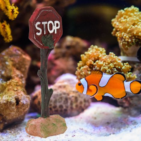 Décoration de Panneau de Signalisation Stop pour Aquarium - Accessoire de Paysage pour Aquariophilie-AUTRES (1/5)
