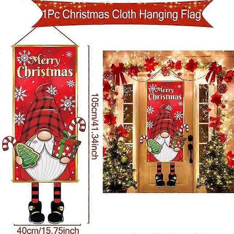 Décorations de Noël suspendues pour porche et porte, bannière, ornements pour la maison, cadeaux de Noël, décorations de Nouvel An, style 3 (1/5)