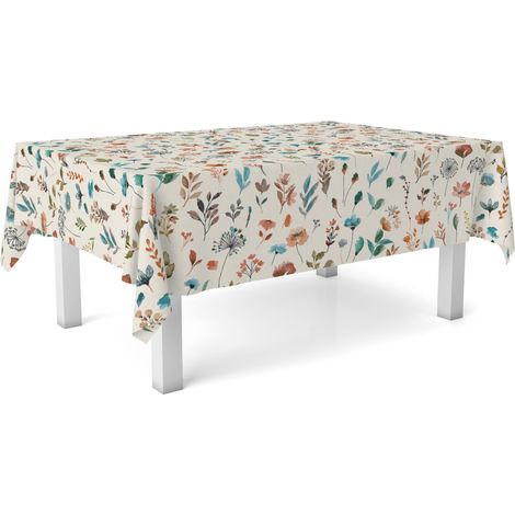 Nappe en Toile cirée Motif Jardin, Beige, Ronde 140 cm (1/5)
