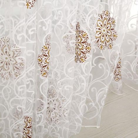 Curtain - Divider - 200 cm x 100 cm - Polyester - Khaki - Pour Porte Fenêtre Espace Intérieur - 1 Pièce