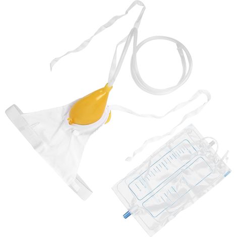 Dispositif urinaire féminin de 1000 ml pour patientes âgées alitées (1/5)