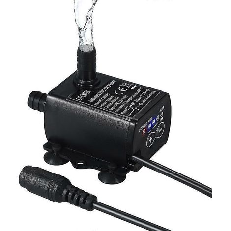 Decdeal Mini DC12V 10W 400L/H Bürstenlose Wasserpumpe, 400cm Förderhöhe, 5,52,1mm Innengewindeanschluss, extrem leise (1/5)