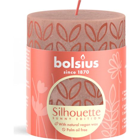 Bolsius Silhouette Stompkaars Misty Pink Met Print 8x6.8 cm