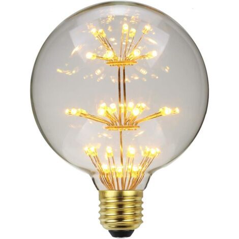 Pair LED Ampoule Vintage Ampoule RGB Feu D'artifice Edison Ampoule G95 3W 220/240V E27 Ampoule Décorative (Feu d'artifice)