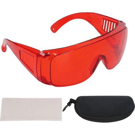 Lunettes de sécurité laser 180–532 nm, protection contre la lumière intense, lunettes de sécurité rouges pour fibres optiques (1/4)