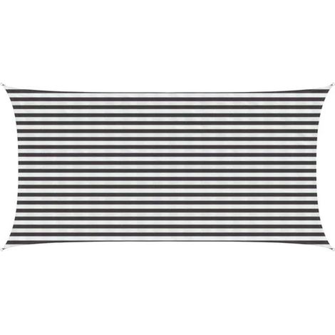 Voile d'ombrage gris anthracite et blanche, 2,5 x 4,5 mètres, PEHD (1/5)