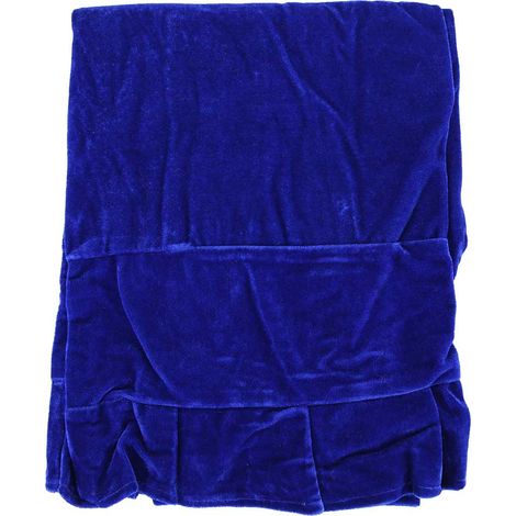 Tabouret de Piano Double Housse Anti-Poussière en Tissu avec Dentelle Froissée sur les Bords (Bleu) (1/5)