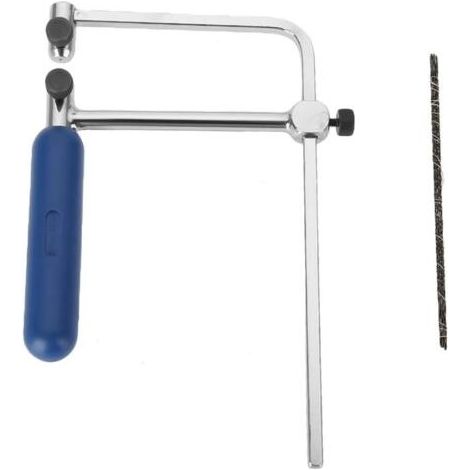 Schmucksäge-Rahmen-Set mit Klingen, Schmucksäge-Kit mit Sägeblatt, Werkzeugrahmen für Schmuckherstellung, Verstellbares Schneidwerkzeug U-förmiger Sägerahmen mit (mit 2 Klingen) (1/5)
