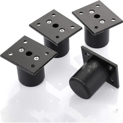 Set mit 4 verstellbaren Möbelfüßen aus Aluminiumlegierung für Bettgestell, Kleiderschrank, Tisch (schwarz, Höhe 50 mm) - (1/5)