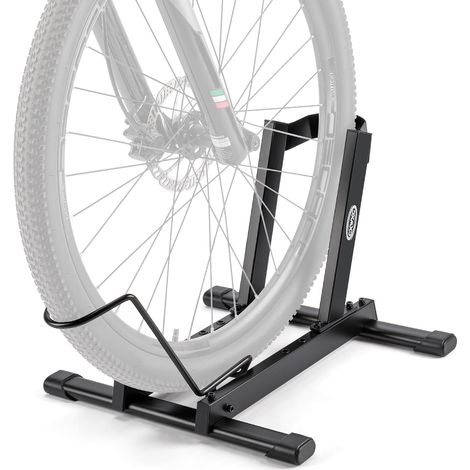 Support de vélo de garage - Support de sol pour vélos de 20 à 29 pouces - Largeur des pneus 10,2 cm - Support de vélo électrique durable et peu encombrant (1/5)