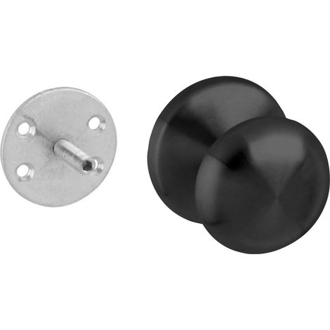 Bouton de porte d'entrée rond 58 mm acier inoxydable Noir - Par