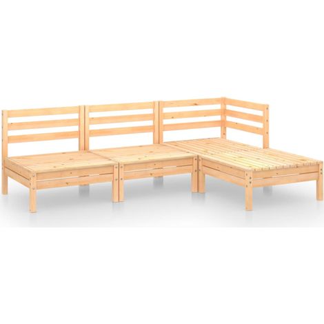 Gartenmöbelset 4-teilig Massivholz Kiefer