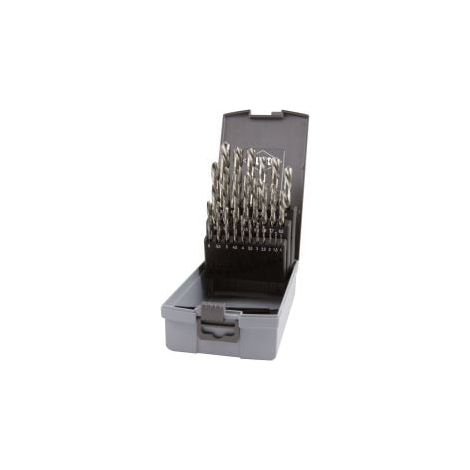 RUKO  juego  brocas  espiral  DIN  338  tipo  N,  HSS-G  -  corte  izquierdo  en  caja  de  plástico  ABS  -  25  piezas  -  214215LiRO