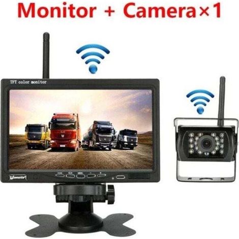 Caméra de Recul Sans Fil 7 Pouces avec Écran LCD, Moniteur IP67 Étanche 120° pour Camion, Bus, Camping-Car, Remorque, 12V/24V (1/4)
