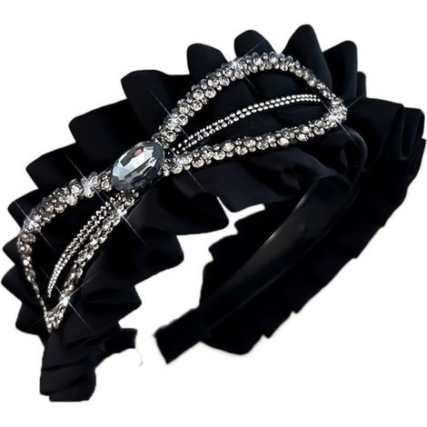 Bandeaux turban à volants, bandeaux larges en strass, bandeaux larges en tissu satiné (style F) (1/5)