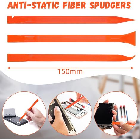 [French Days]18 Pièces Outil de Grattoir en Plastique Anti-Rayures Grattoir en Plastique en Fibre de Carbone Grattoir Polyvalent Grattoir en Forme de Stylo Outil de Grattoir de Nettoyage (Orange) (1/5)