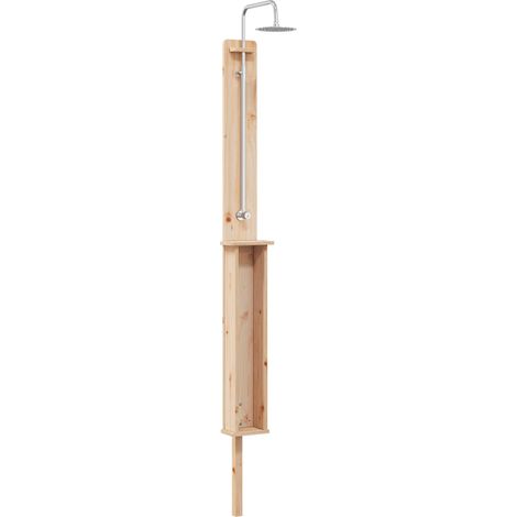 Outdoor Shower 246 cm Solid Pine Wood and Stainless Steel vidaXL