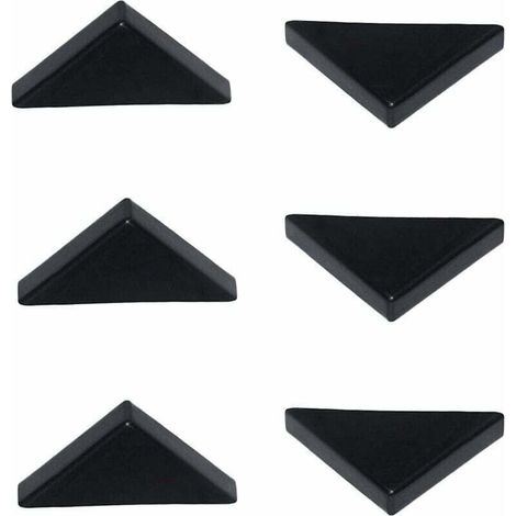 6 mm schwarze Eckenschützer für scharfes Glas, Spiegel, Keramikfliesen, dreifach geformte Eckenabdeckungen, 20 Stück