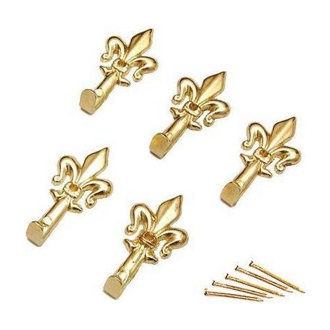 GANCHO PARA CUADROS 'GIGLIO' 33 mm - Oro - Blíster 5 piezas