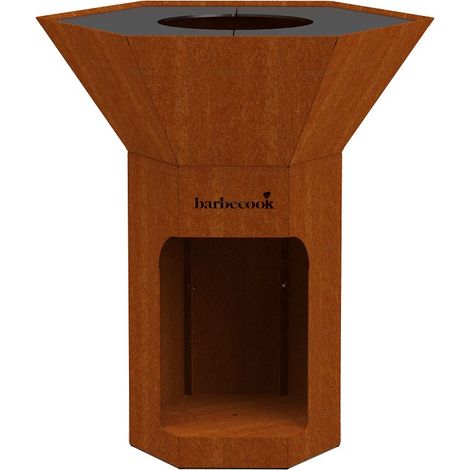 Brasero Nestor Original – Barbecue charbon en acier corten – 2 plaques de cuisson amovibles 6 mm – Convivialité 360° – Barbecook (1/5)