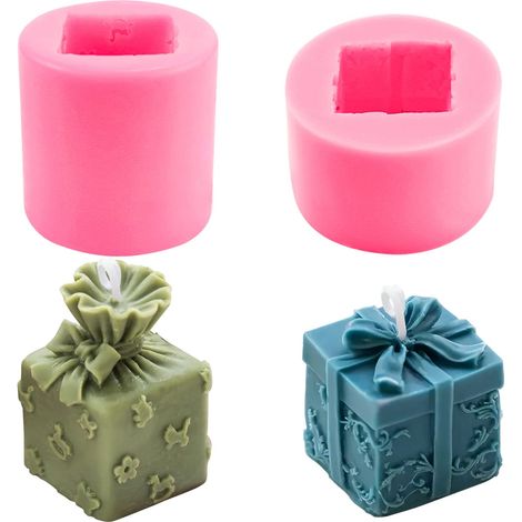Moule Silicone Bougie 2 Pièces 3D Boîte Cadeau Moule à Bougie (1/5)