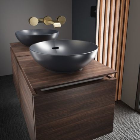 Vasque à poser VB Loop&Friends 420 x 420 mm ronde sans trop-plein Ébène CeramicPlus