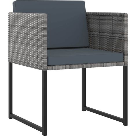 Maison Exclusive - Set Pranzo da Giardino 9 pz con Cuscini in Polyrattan Grigio (1/5)