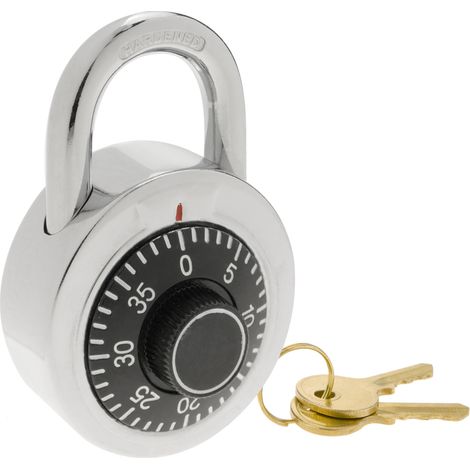 PrimeMatik - Cadenas de sécurité en acier et combinaison rotative avec clé 50mm (1/5)