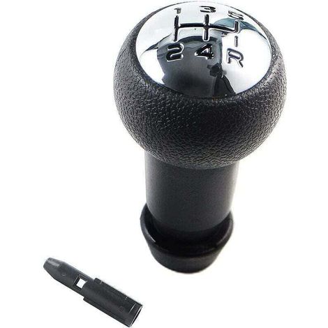 5-speed manual gear shift knob for Peugeot 106 107 205 207 306 307 308 405 406 407 607 / CITROEN C2 C3 C4 Picasso - Black and silver (1/4)