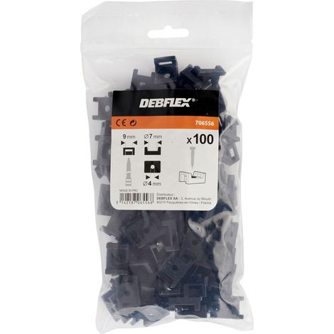Collier Électricien à Embase Attache de Câble Serre Câble Plastique 100 Embases Simples Noires Pour Collier Largeur 9mm 706556