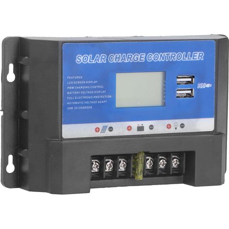 Solarladeregler mit LCD-Display, zwei USB-Anschlüssen und robustem Design für Solarmodule (PV-Regler, 30 A) (1/5)