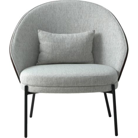 Fauteuil en tissu et métal - Gris clair - CANELAS (1/4)