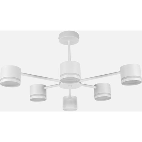 Lampe Nettle 6xGX53 blanche 54W 4800lm avec ampoules 30x59x56 cm