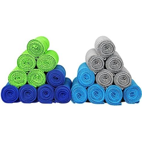 Lot 20 Serviettes Rafraîchissantes Microfibre, 102x30 cm, Séchage Rapide, Yoga Sport Extérieur (1/5)