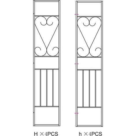 1CF LATERALI H+H PER GAZEBO IN METALLO MT.3X3 DECORAZIONE ECRU YF-3133B
