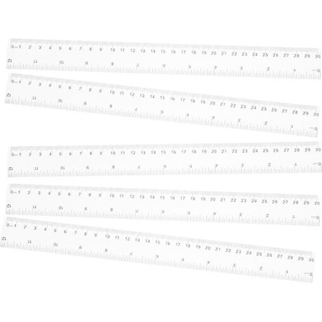Baluue Lot de 5 règles en plastique transparent réutilisables (1/5)