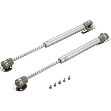 Lot de 2 vérins à gaz, charnières à fermeture amortie, charnières de coffre à jouets, supports de levage, supports de couvercle (150N/33lb/15kg) (1/5)