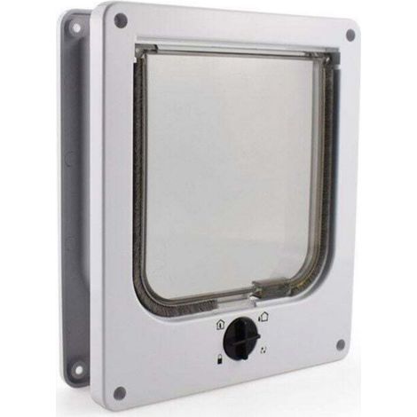 4-Way Magnetic Cat Flap for Cats and Small Dogs, Easy to Install, 27x23.5cm