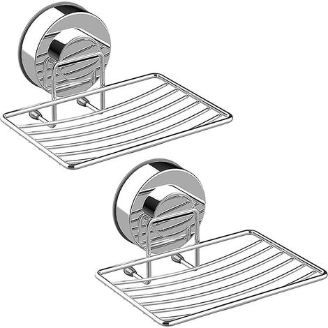 lot De 2 Porte-savon Ventouse Porte-savon En Acier Inoxydable 304 Porte Eponge Plateau De Rangement Durable Pour Salle De Bain Et Cuisine Sans Pe (1/5)