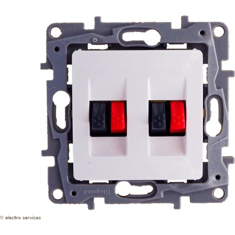 Legrand 664781 Prise double haut parleur Niloé bornes automatiques - finition Pur (1/2)
